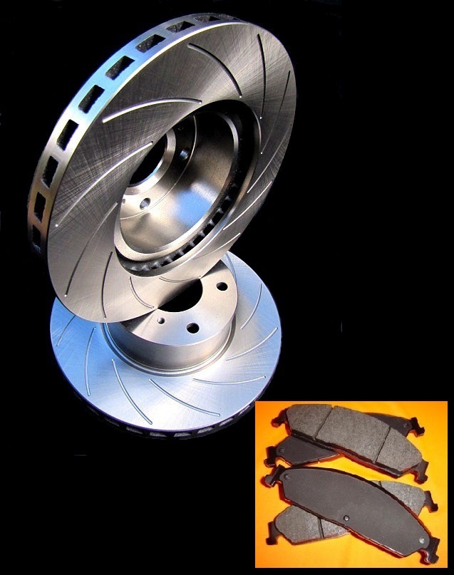 R SLOT fits JEEP Wrangler KJ 2002 Onwards FRONT Disc Brake Rotors & PADS