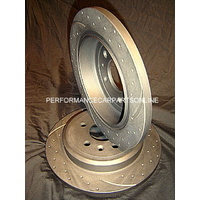 DRILLED & SLOTTED Holden HG HK HT Front RDA Disc Brake Rotors PAIR with WARRANTY