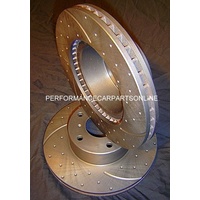 DRILLED & SLOTTED Ford BA BF FG Full Set Front & Rear RDA Disc Brake Rotors