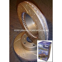 DRILLED SLOTTED & PADS Ford Territory Front Disc Brake Rotors & EBC Pads