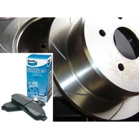 VMAX SLOTTED & BENDIX PADS Commodore VT VU VX VY VZ Rear Disc Brake Rotors SET