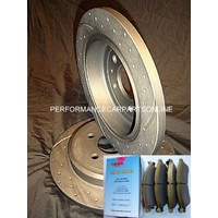 DRILLED SLOTTED Ford FOCUS XR5 Turbo REAR Disc Brake Rotors AND PADS + WARRANTY