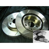 SLOTTED PAIR with PADS Commodore VE V6 & WM V6 Front Disc Brake Rotors NEW