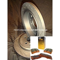 DRILLED SLOTTED & PADS Commodore VT VU VX VY VZ V6 V8 SS REAR Disc Brake Rotors