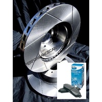 SLOTTED VMAX FORD TERRITORY 2WD & 4WD 04-16 REAR Disc Brake Rotors & BENDIX PADS