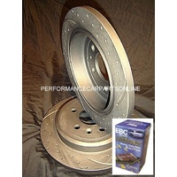 DRILLED SLOTTED Mitsubishi Lancer CJ VRX Ralliart REAR Disc Brake Rotors & PADS