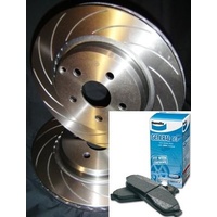 SLOTTED VMAX BENDIX PADS Ford TERRITORY TS TX Ghia SX SY Rear Disc Brake Rotors