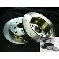 SLOTTED PAIR with PADS Commodore VE V8 & SS & WM V8 REAR Disc Brake Rotors NEW