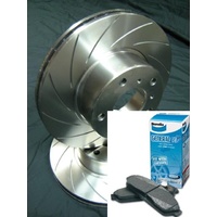 FRONT SLOTTED ROTORS & BENDIX PADS Commodore VT VU VX VY VZ Disc Brake Rotors