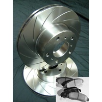 SLOTTED PAIR with PADS Commodore VT VU VX VY VZ WH WK WL Front Disc Brake Rotors