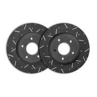 DIMPLED & SLOTTED FRONT Disc Brake Rotors PAIR fits DAEWOO Espero CD 256mm 95 On