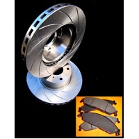 R SLOT fits HOLDEN Jackaroo UBS16 521 522 85-88 FRONT Disc Brake Rotors & PADS