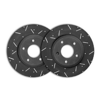 DIMPLED & SLOTTED REAR Disc Brake Rotors PAIR fits VOLVO S70 2WD 1997 Onwards