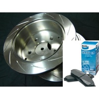 SLOTTED VMAX RTYPE & BENDIX PADS Commodore VB VC VH VK VL Rear Disc Brake Rotors