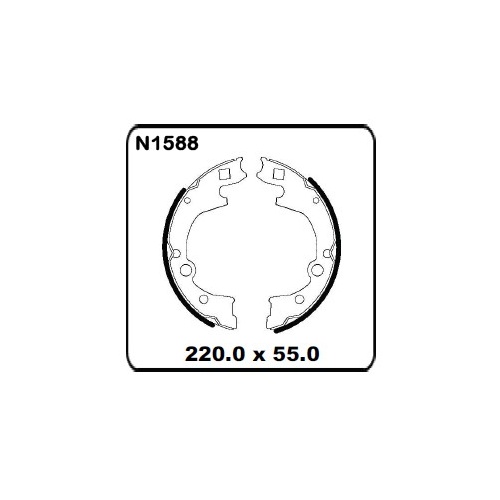 Kia K2700 2.7L 1998 onwards REAR Drum Brake Shoe SET N1588