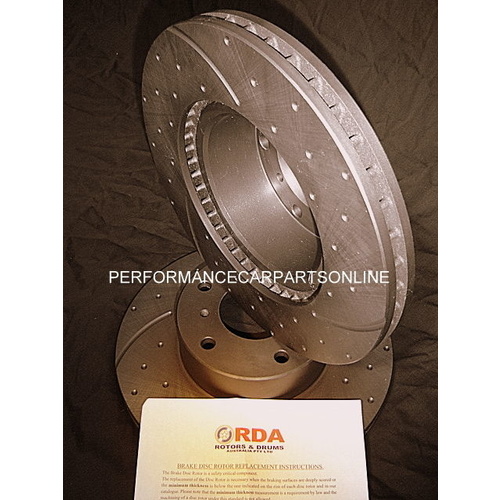 DRILLED & SLOTTED HSV VZ CLUBSPORT R8 GTS GTO 332mm Rear Disc Brake Rotors PAIR