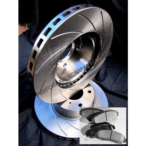 SLOTTED VMAX Front Disc Brake Rotors & PADS Ford TERRITORY TS TX Ghia NEW
