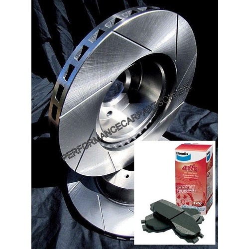SLOTTED & BENDIX Landcruiser VDJ76 VDJ78 VDJ79 Rear Disc Brake Rotors S-TYPE