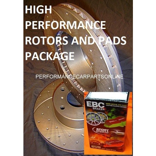DRILLED & SLOTTED Toyota AURION TRD Rear rotors & Ceramic Kelvar UK Brake Pads
