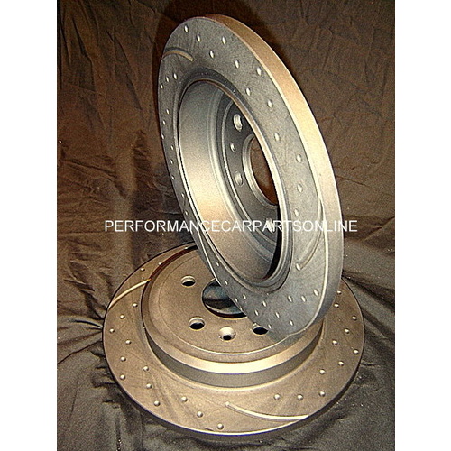DRILLED & SLOTTED Holden HD HR Front RDA Disc Brake Rotors NEW PAIR & WARRANTY