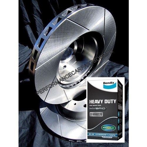 SLOTTED VMAX fits VOLKSWAGEN AMAROK Front Disc Brake Rotors AND BENDIX HD PADS