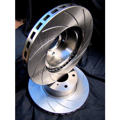 R-TYPE SLOTTED fits Commodore VE VF V8 & SS inc WM FRONT Disc Brake Rotors PAIR