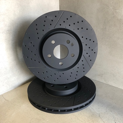 SLOTTED DRILLED VMAX MERCEDES A45 CLA45 GLA45 AMG FRONT Disc Brake Rotors