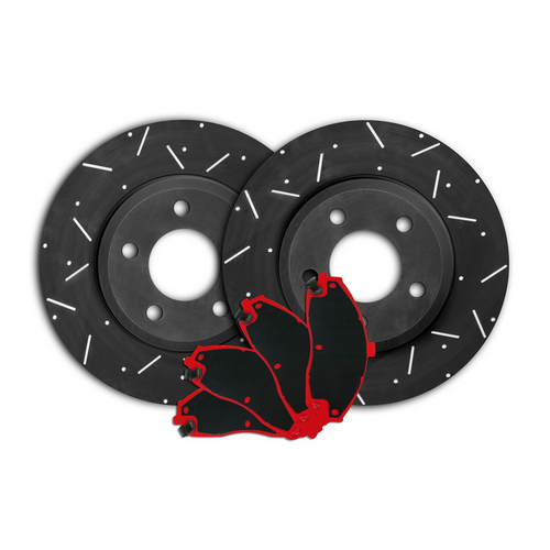 DIMPLED & SLOTTED FRONT Disc Brake Rotors & PADS fits RENAULT Koleos 2.0L 08 On