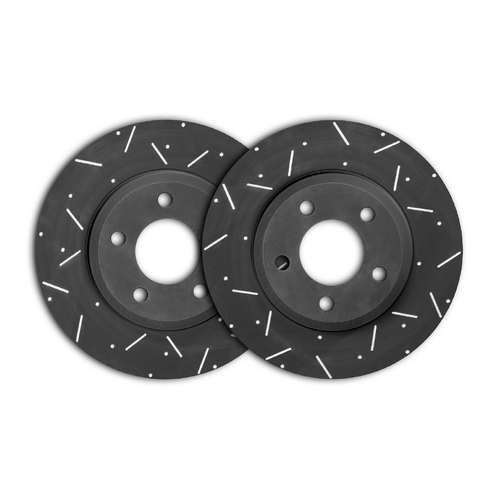 DIMPLED & SLOTTED FRONT Disc Brake Rotors PAIR fits SUZUKI Alto Hatch SS80 81-89